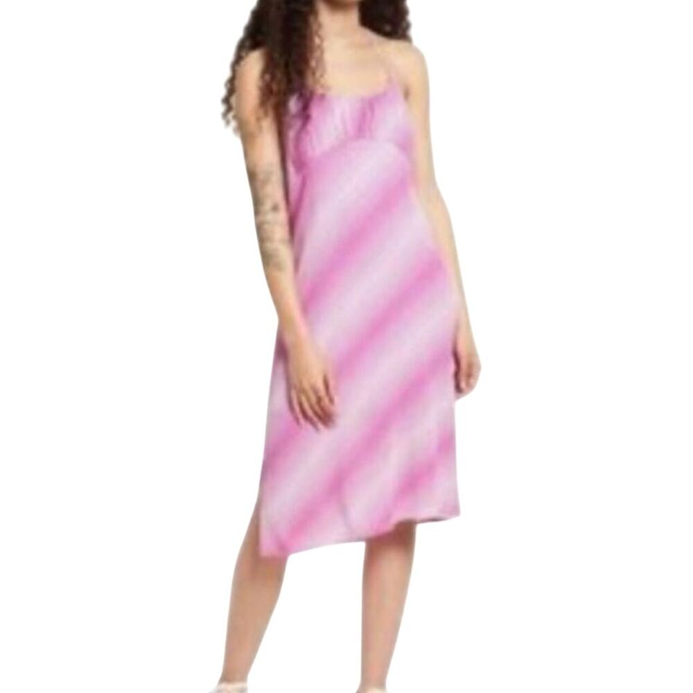 BP. Sundress Striped Backless Lightweight Halter Neckline Pink Women's S NWOT